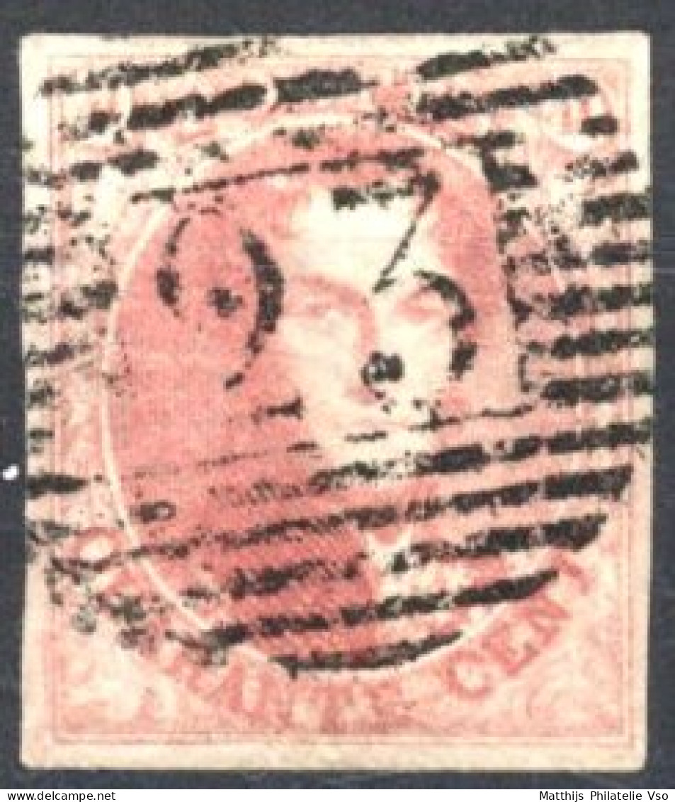 [O SUP] N° 5a, 40c Carmin-rose Pâle, Marges énormes Pour Ce Timbre - Superbe Obl Centrale 'P23' Bruges. LUXE - Cote: 625 - 1849-1850 Medallions (3/5)