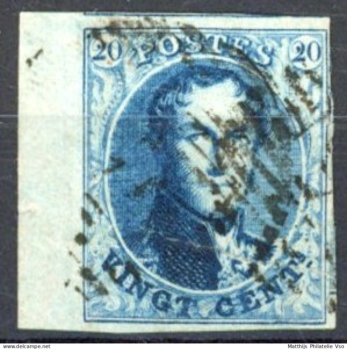 [O SUP] N° 11, 20c Bleu Avec Belles Marges Et Grand Bord De Feuille - Superbe - 1858-1862 Medallones (9/12)