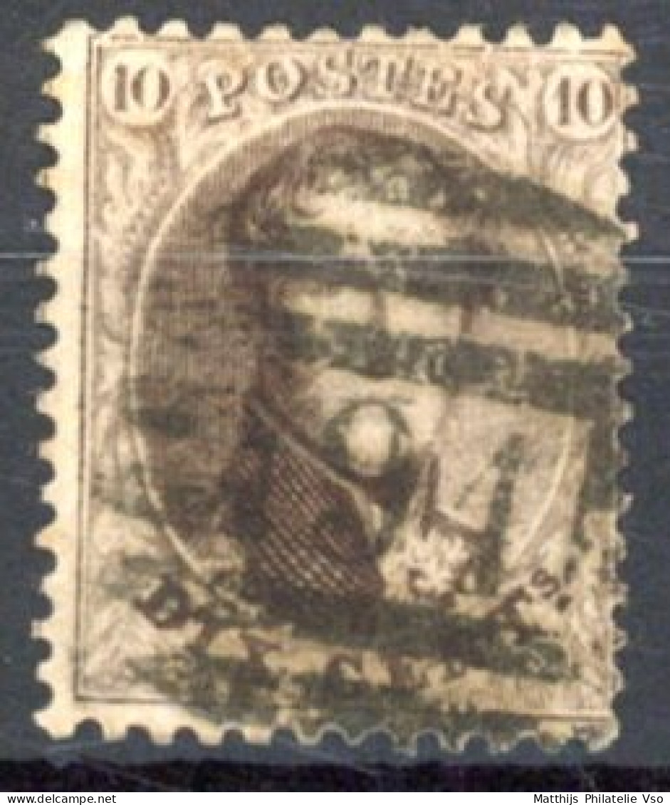 [O SUP] N° 14A, Superbe Obl Centrale 'P91' 8b Frameries - Coba +15 € - 1863-1864 Médaillons (13/16)