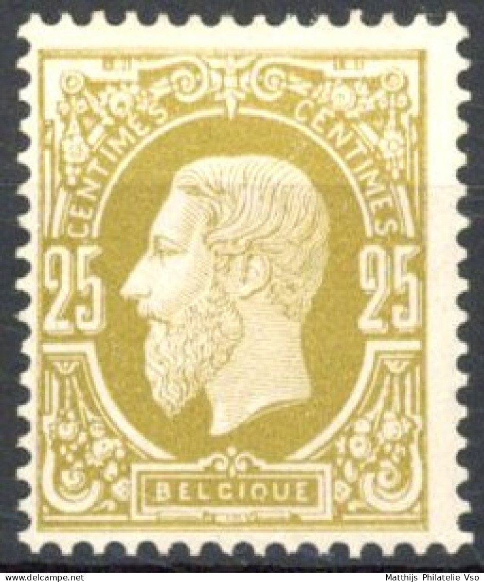 [** SUP] N° 32B, 25c Jaune-olive - Fraîcheur Postale - Cote: 500€ - 1869-1883 Leopoldo II