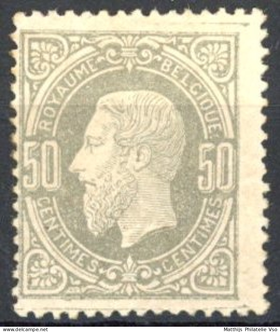 [** SUP] N° 35, 50c Gris, Signé Brun - Fraîcheur Postale - Cote: 1320€ - 1869-1883 Leopold II