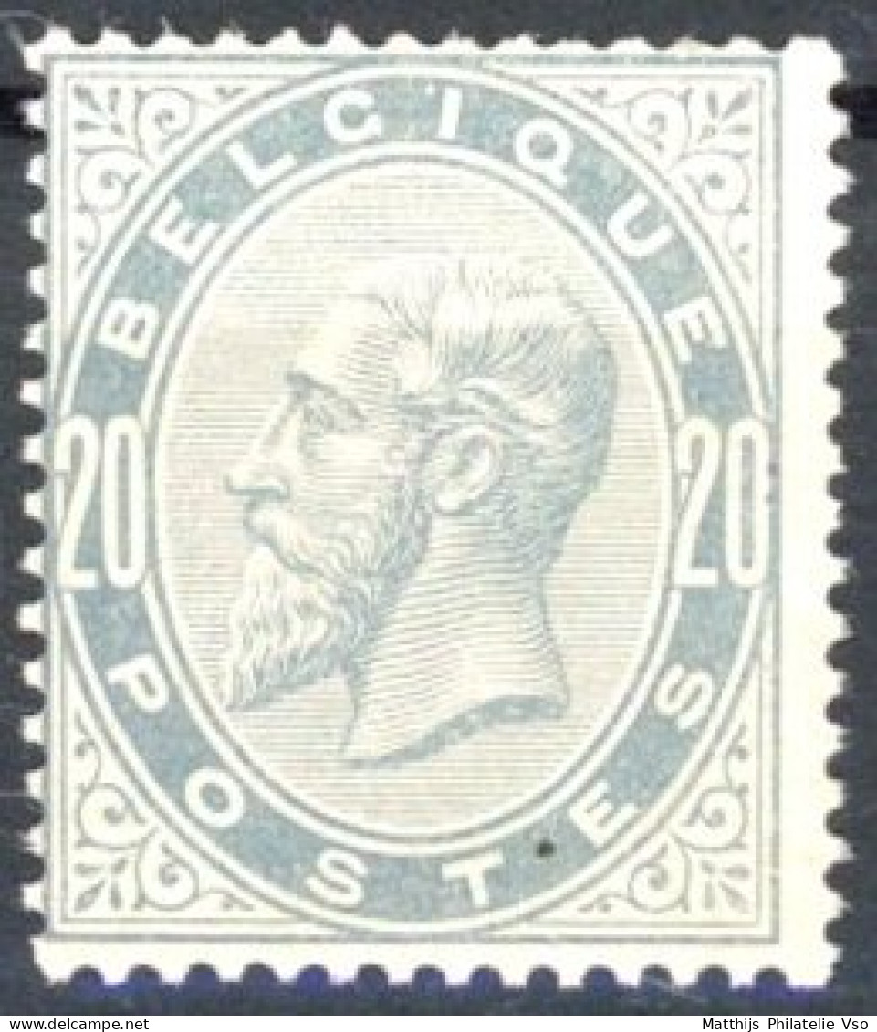 [** SUP] N° 39, 20c Gris Perle, Fraîcheur Postale - Certificat Photo Kaiser - Cote: 1200€ - 1869-1883 Leopold II.
