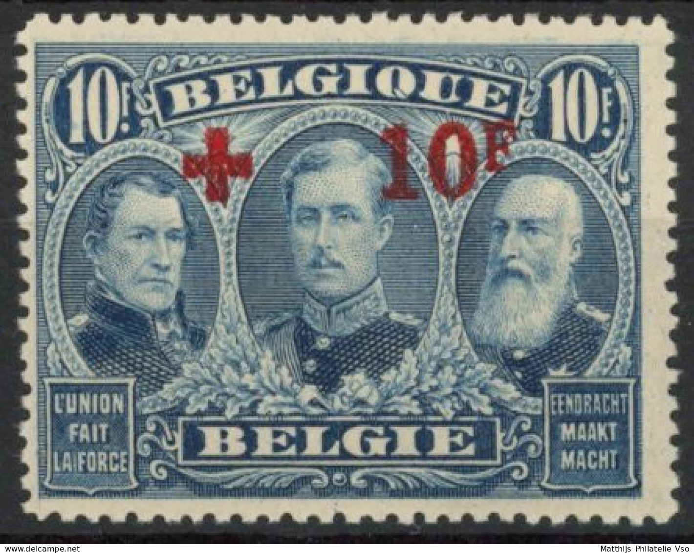 [** SUP] N° 163, 10F+10F Bleu, La Bonne Valeur - Fraîcheur Postale - Cote: 2565€ - 1914-1915 Rode Kruis