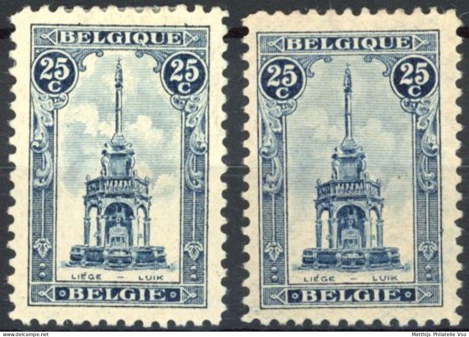 [* SUP] N° 164A, 25c Bleu, 1er Tirage - Joint Second Tirage Pour Comparaison - Cote: 450€ - Unused Stamps