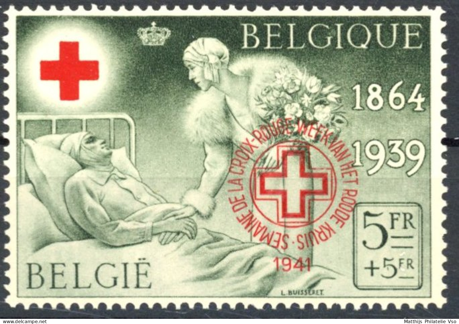 [** SUP] N° 582BA-Cu, Croix-Rouge Avec Surcharge Bilingue De 1941 Sans Numéro Au Dos. Fraîcheur Postale. Rare Et Non Rep - Andere & Zonder Classificatie