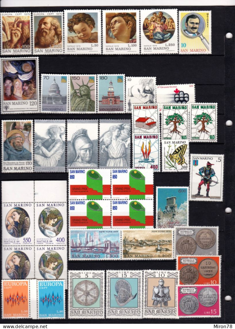 Stamps SAN MARINO MNH Lot1 - Collections, Lots & Series