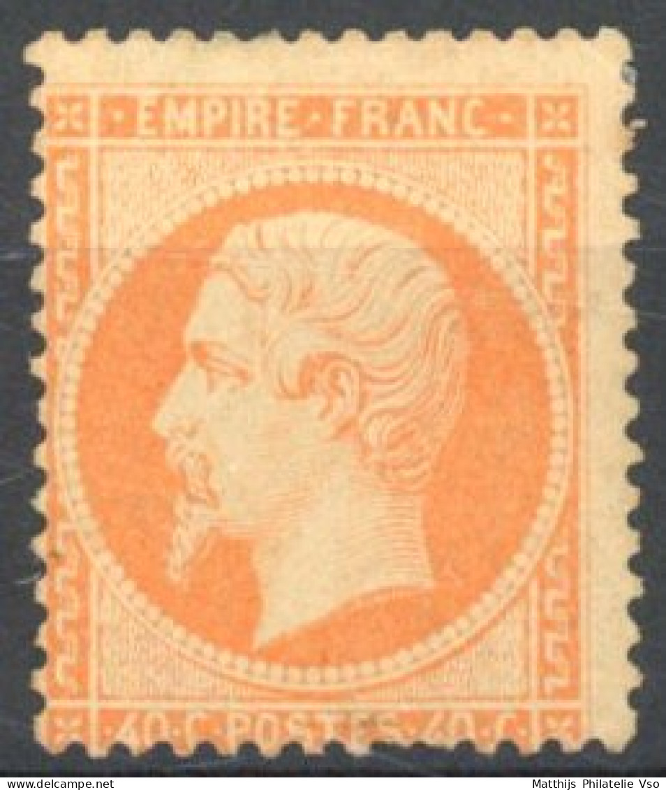 [* B/TB] N° 23, 40c Orange, Infime Clair En Dessous - Aspect TB - Cote: 3100€ - 1862 Napoléon III.