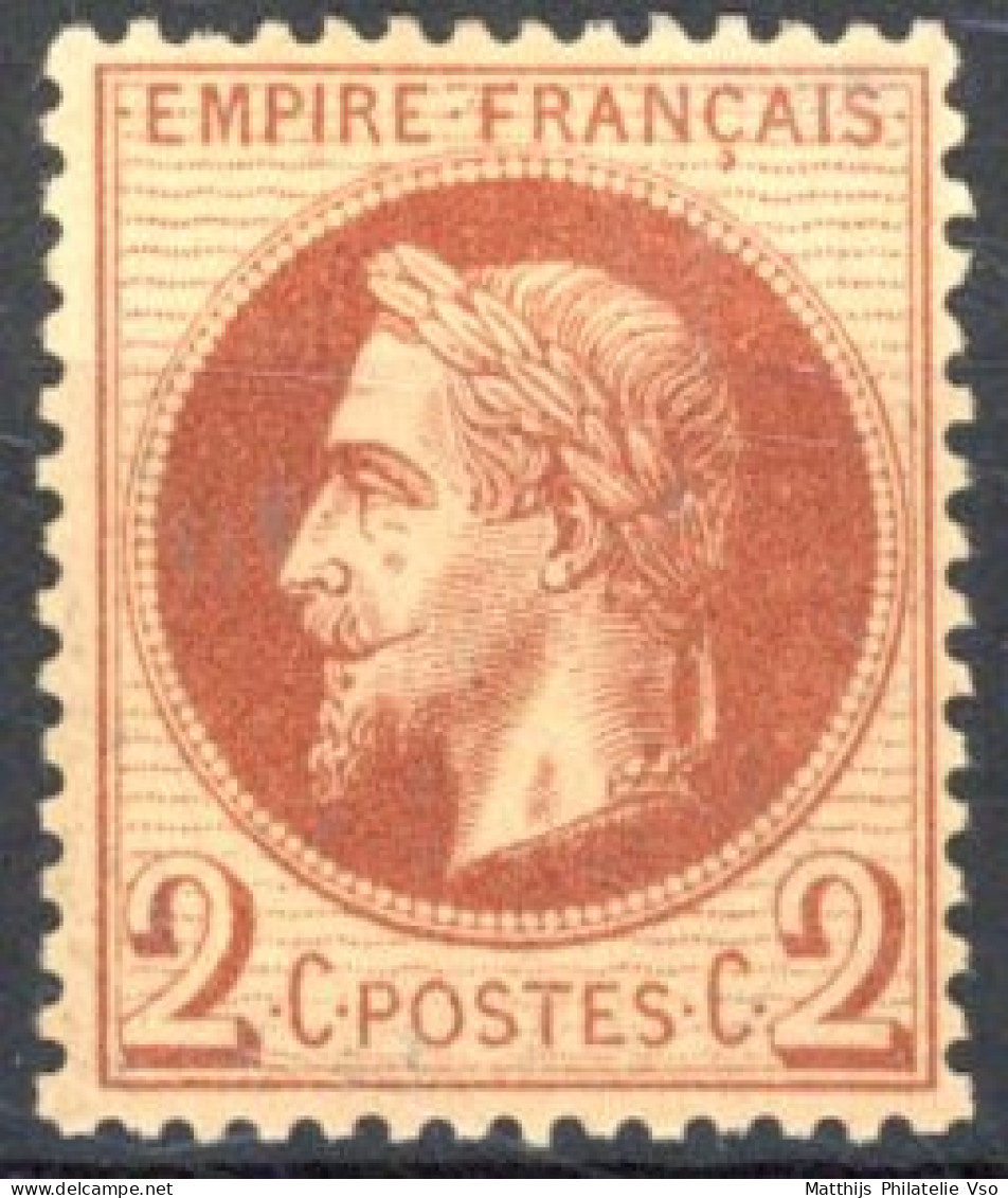 [* SUP] N° 26A, 2c Rouge-brun, Grande Fraîcheur - Excellent Centrage. LUXE - Cote: 200€ - 1863-1870 Napoléon III Lauré