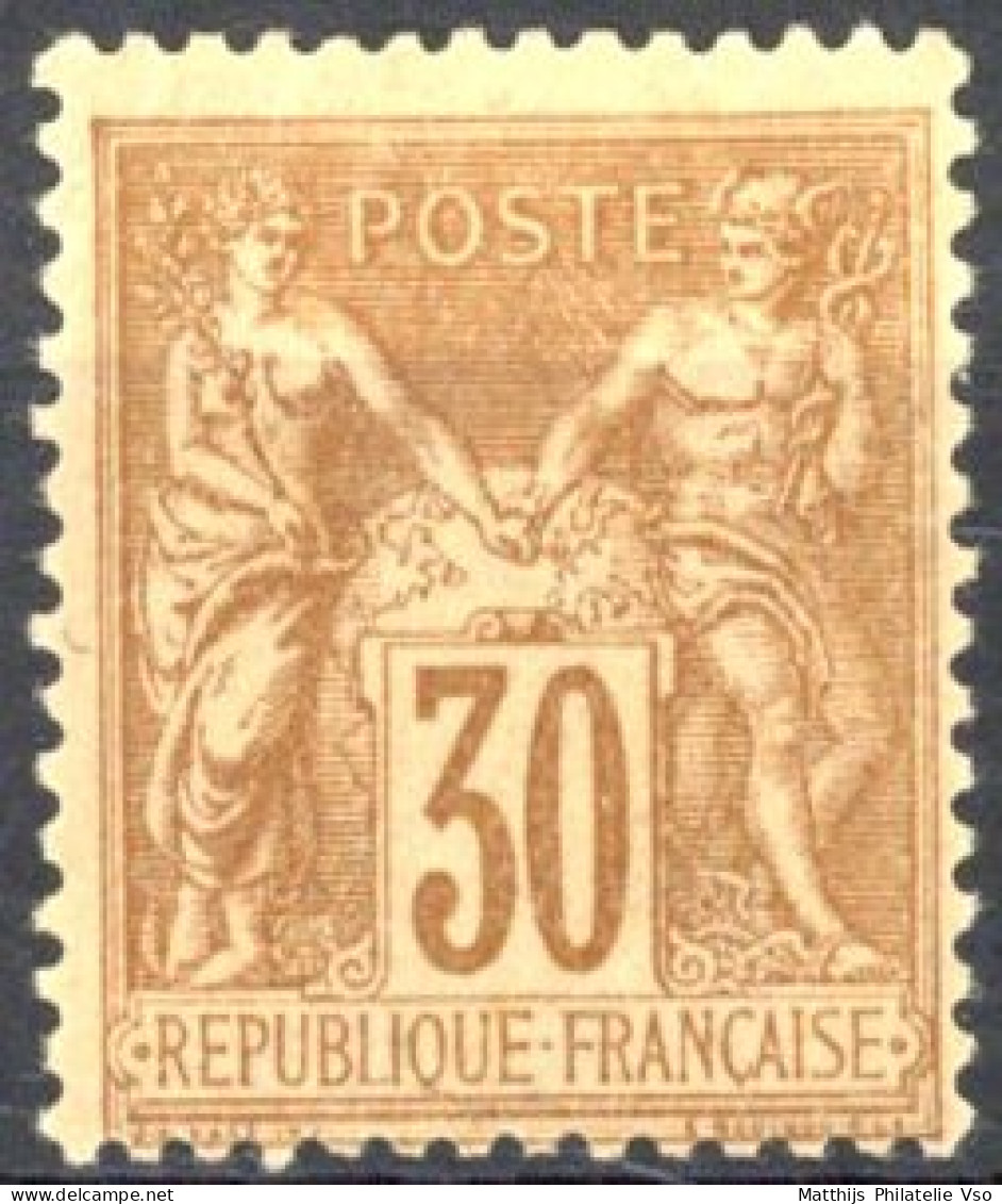 [* SUP] N° 80, 30 Brun-jaune (II), Légère Trace - Grande Fraîcheur - Cote: 120€ - 1876-1878 Sage (Type I)