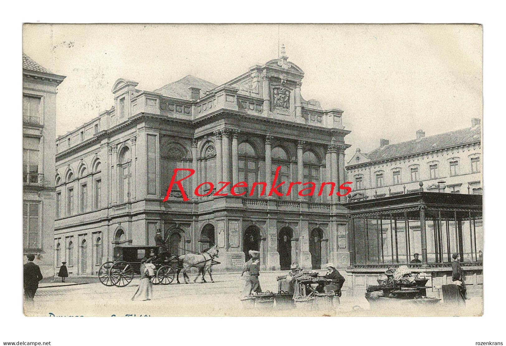 Vroege Kaart 1904 Brugge Théâtre Municipal De Bruges Stadsschouwburg Geanimeerd - Brugge