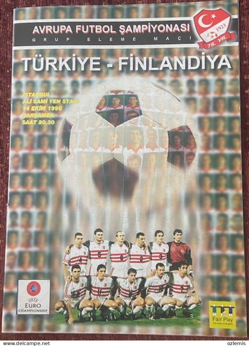 TURKEY - FINLAND ,EUROPA CUP  ,MATCH , SCHEDULE ,1998 - Tickets D'entrée