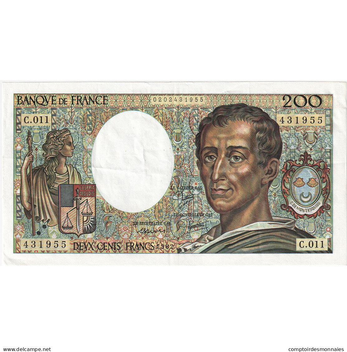 France, 200 Francs, Montesquieu, 1982, C.011, SUP, Fayette:70.2, KM:155a - 200 F 1981-1994 ''Montesquieu''