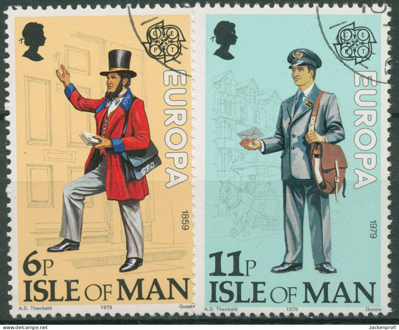 Isle Of Man 1979 Europa CEPT Post-/Fernmeldewesen Postboten 142/43 Gestempelt - Man (Insel)