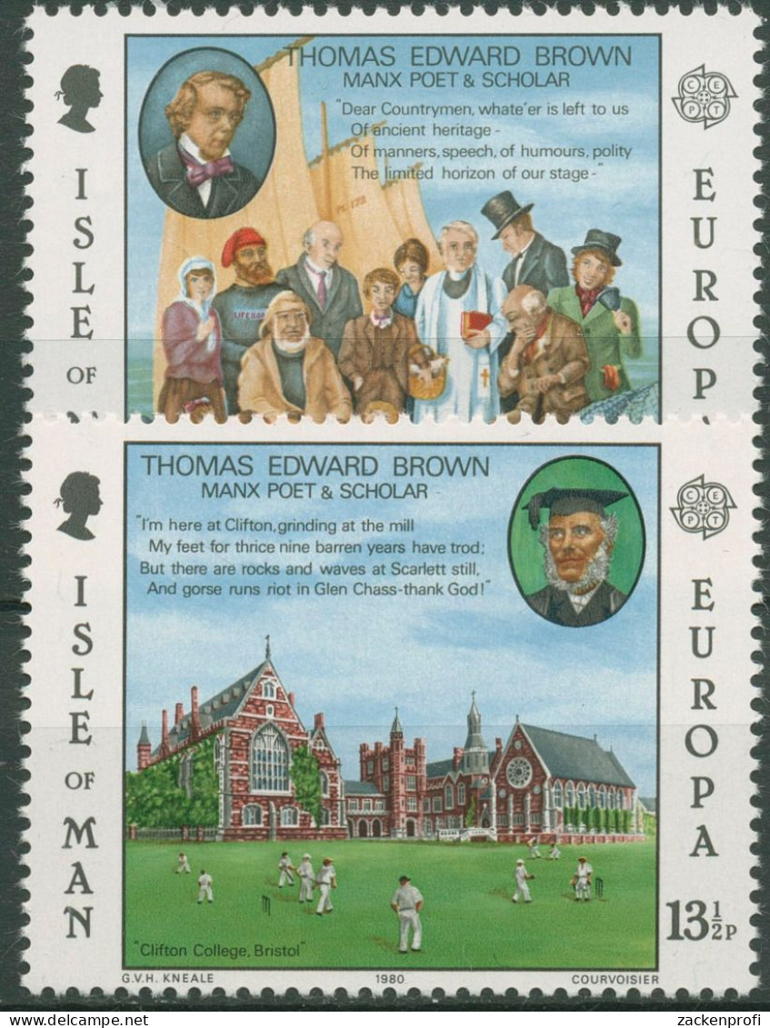 Isle Of Man 1980 Europa CEPT Persönlichkeiten Thomas E. Brown 164/65 Postfrisch - Man (Insel)