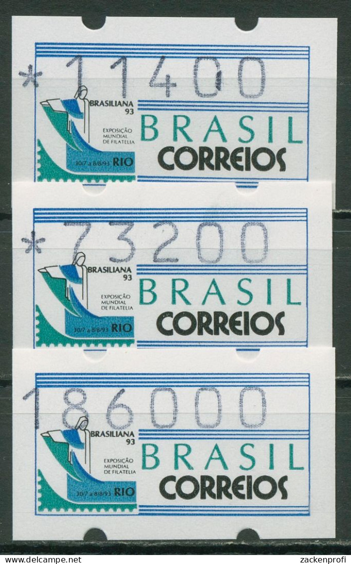Brasilien 1993 Automatenmarken Satz 11400/73200/186000 ATM 5 S1 Postfrisch - Automatenmarken (Frama)