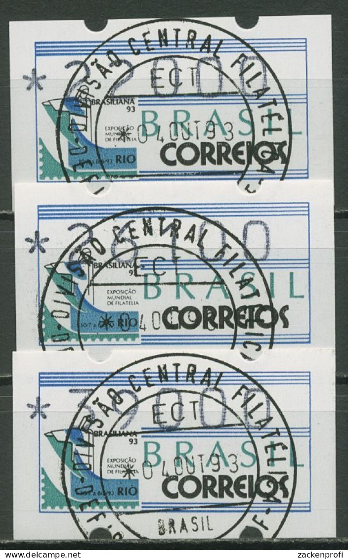 Brasilien 1993 Automatenmarken Satz 22000/26100/39000 ATM 5 S4 Gestempelt - Frankeervignetten (Frama)