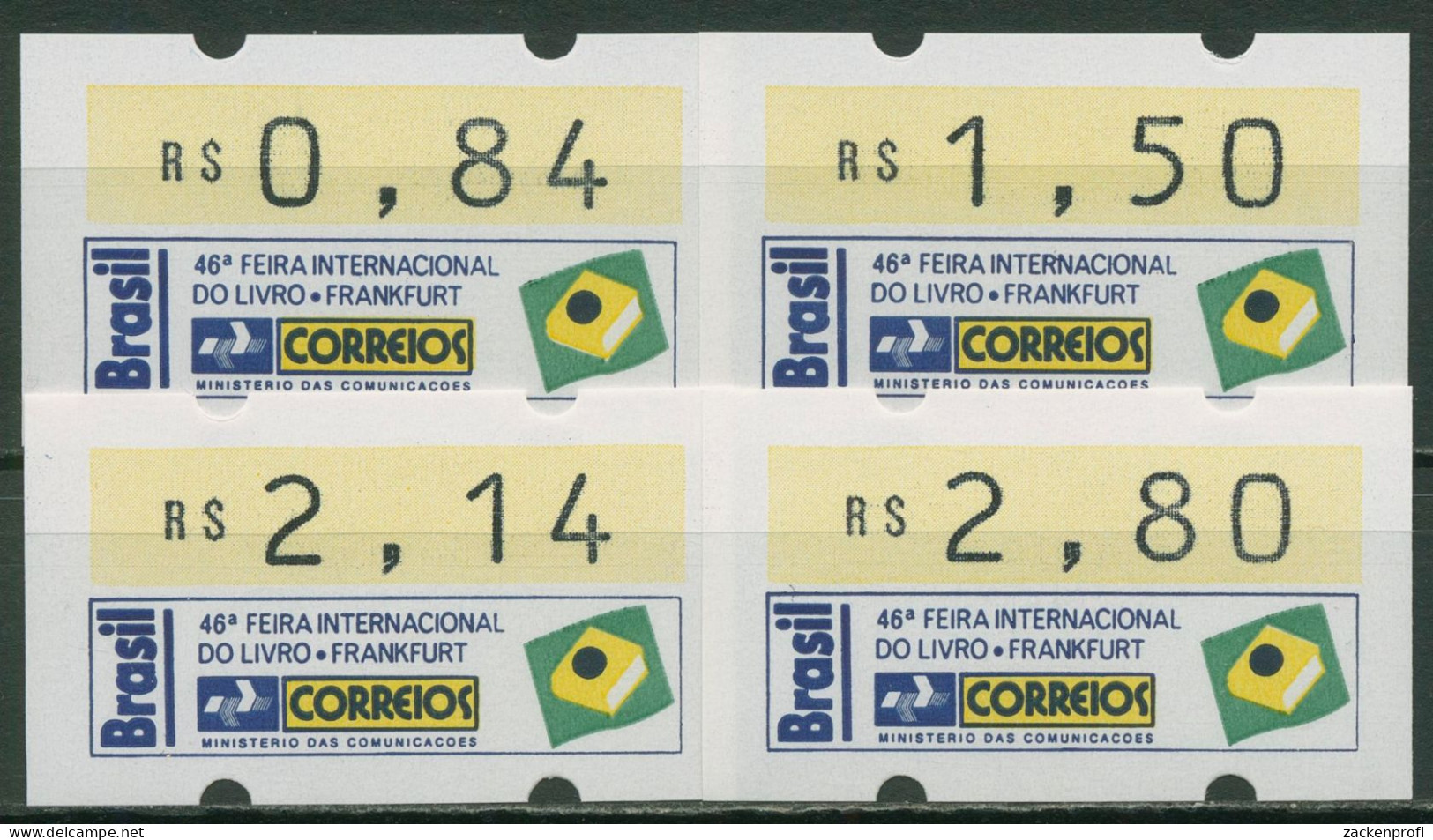 Brasilien 1994 Automatenmarken Satz 0,84/1,50/2,14/2,80 ATM 6 S1 Postfrisch - Affrancature Meccaniche/Frama