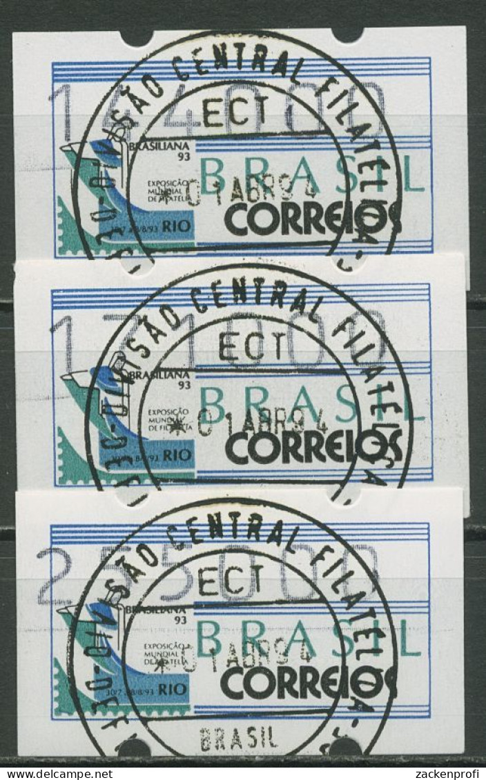 Brasilien 1993 Automatenmarken Satz 144000/171000/255000 ATM 5 S10 Gestempelt - Viñetas De Franqueo (Frama)