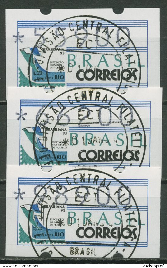Brasilien 1993 Automatenmarken Satz 55900/66200/98900 ATM 5 S7 Gestempelt - Affrancature Meccaniche/Frama