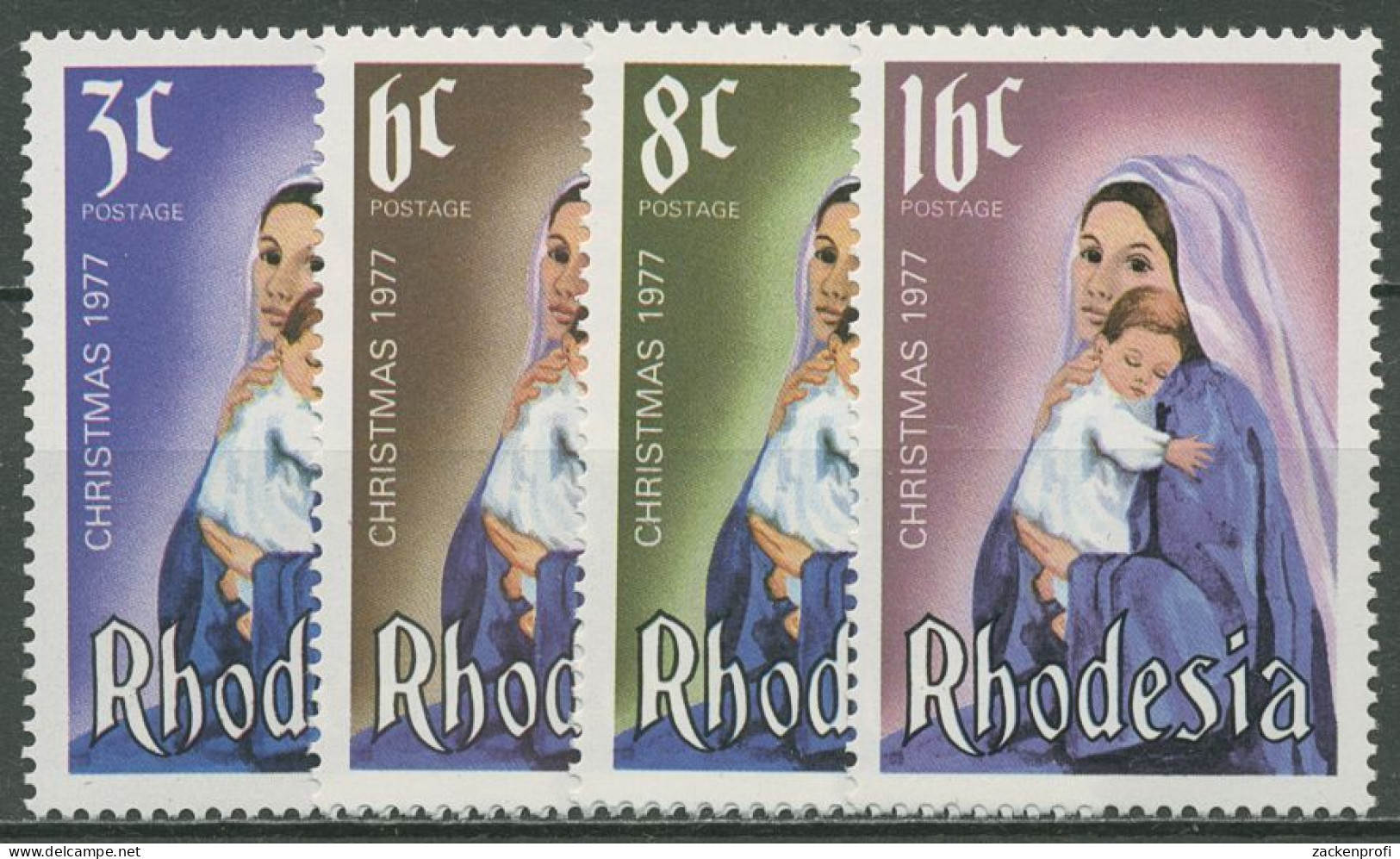 Rhodesien 1977 Weihnachten Maria Mit Kind 200/03 Postfrisch - Rodesia (1964-1980)