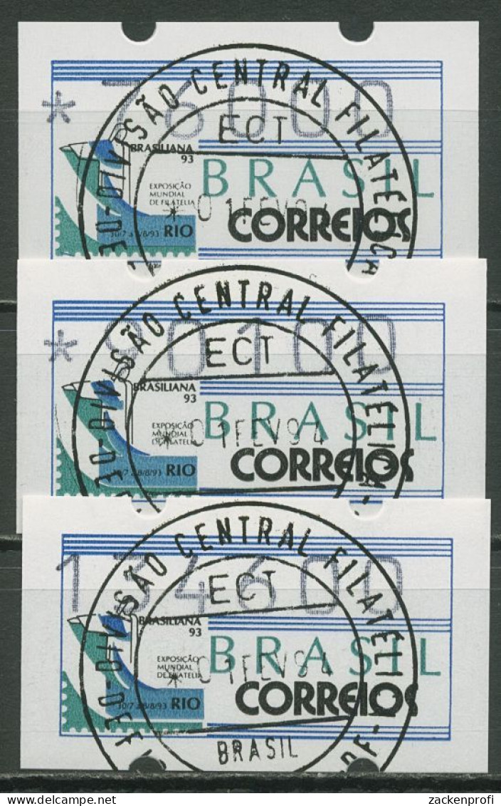 Brasilien 1993 Automatenmarken Satz 76000/90100/134600 ATM 5 S8 Gestempelt - Franking Labels