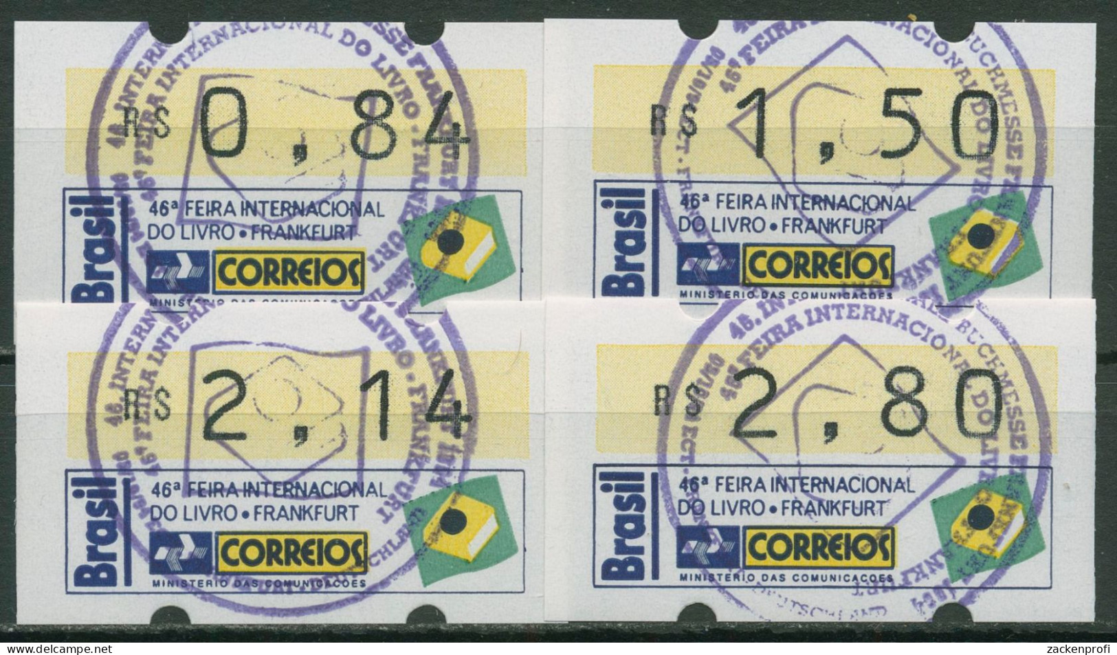 Brasilien 1994 Automatenmarken Satz 0,84/1,50/2,14/2,80 ATM 6 S1 Gestempelt - Viñetas De Franqueo (Frama)