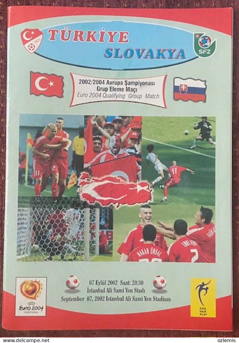 TURKEY - SLOVAKIA ,EUROPA CUP  ,MATCH , SCHEDULE ,2002 - Tickets & Toegangskaarten