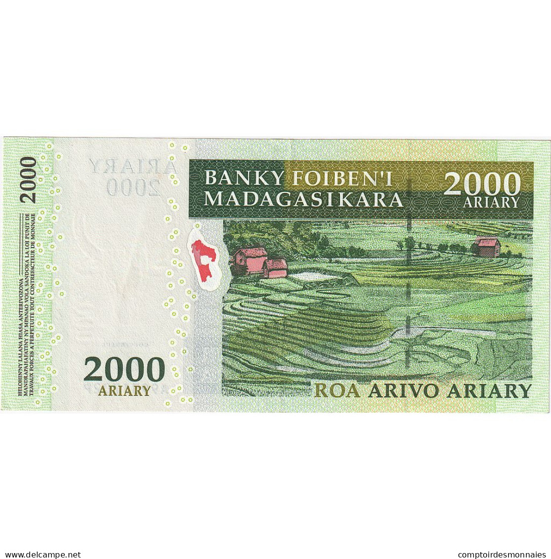 Billet, Madagascar, 2000 Ariary, KM:90b, SUP - Madagaskar