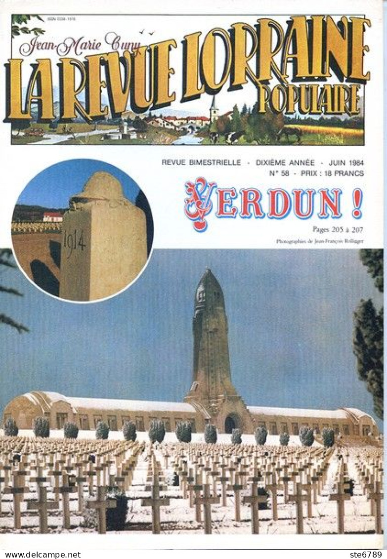 LA REVUE LORRAINE POPULAIRE N° 58 1984 Hautes Vosges Le Lin , Chicourt Saint Nicolas , Nicolas Guibert , Verdun , - Lorraine - Vosges