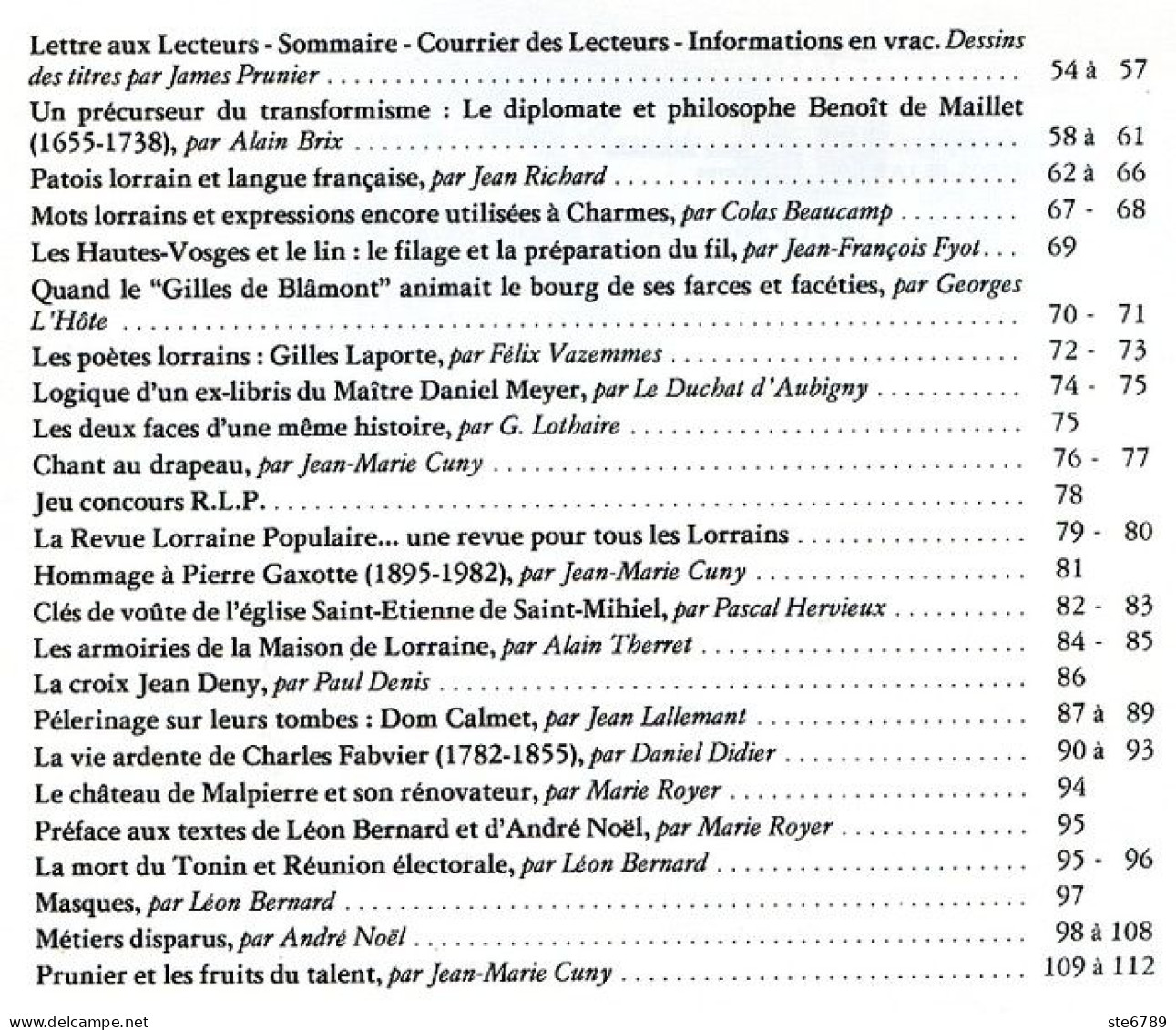 LA REVUE LORRAINE POPULAIRE N° 50 1983  Benoit De Maillet , Patois Lorrain , Hautes Vosges Et Lin , Saint Mihiel , Dom C - Lorraine - Vosges