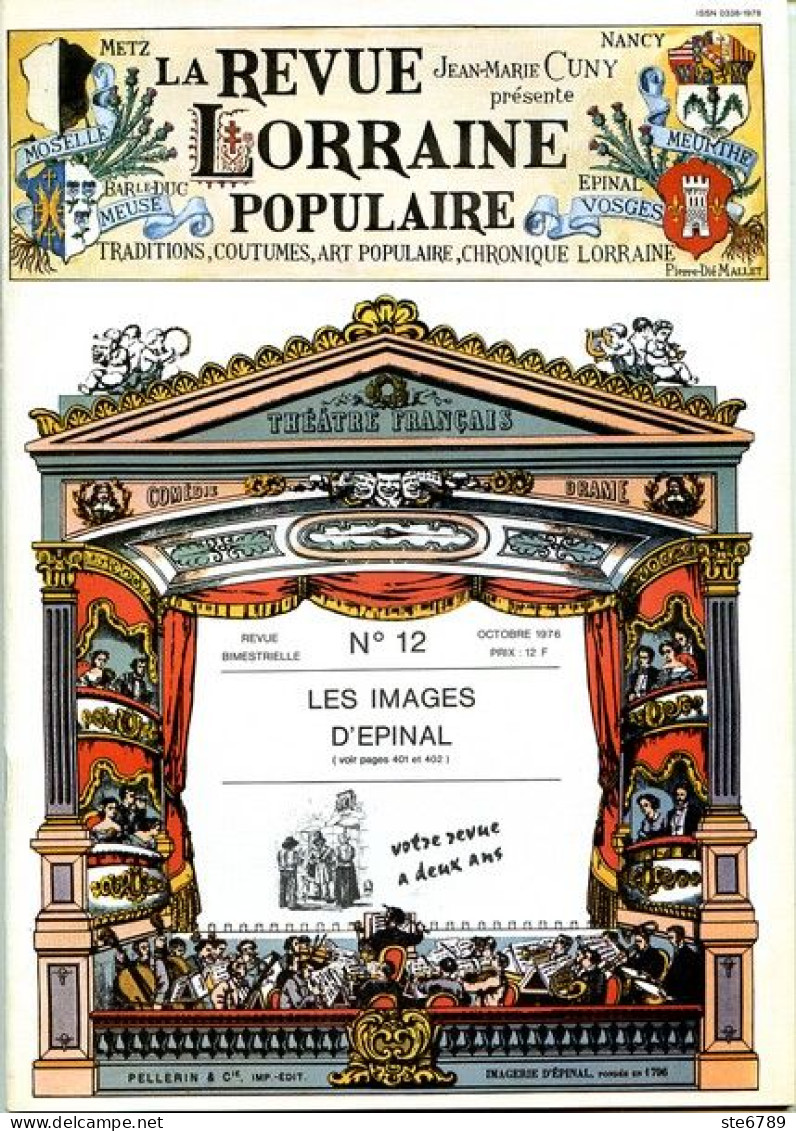 LA REVUE LORRAINE POPULAIRE N° 12 1976  Images D Epinal , Chemin Fer Vallée Rabodeau , Nancy Bibliotheque - Lorraine - Vosges