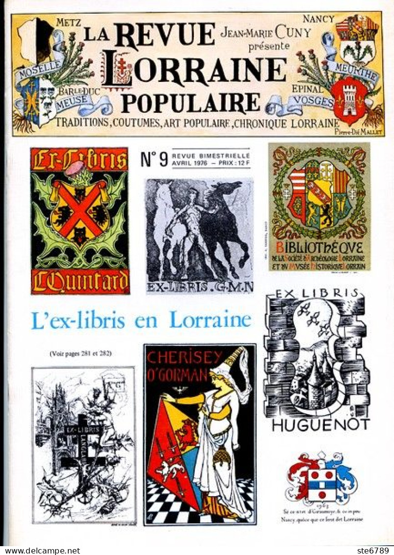 LA REVUE LORRAINE POPULAIRE N° 9 1976 Regent D'école à Haroué , Bilan De Barrès , Ex Libris En Lorraine - Lorraine - Vosges