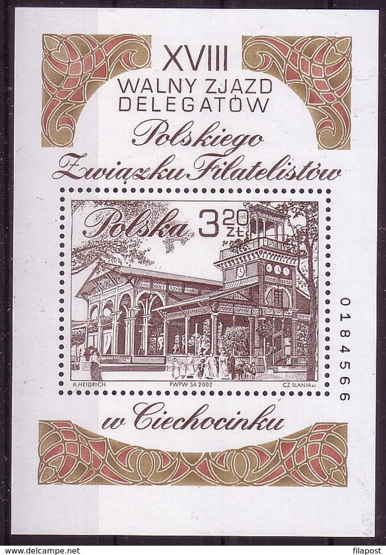 Poland 2002, Mi Bl.1521 Architecture Ciechocinek Congress Of The Polish Philatelic Union MNH** Slania - Unused Stamps