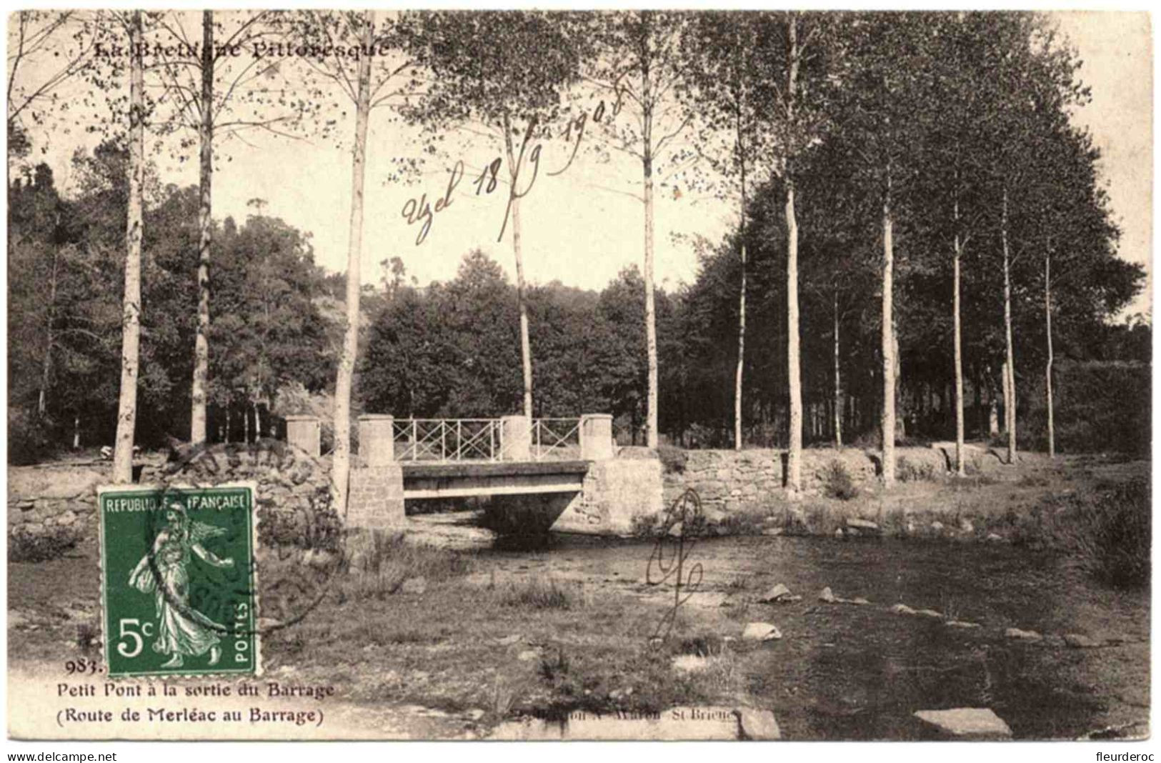 22 - B59170CPA - BOSMELEAC - Route De MERLEAC Au Barrage, Petit Pont - Très Bon état - COTES-D'ARMOR - Bosméléac