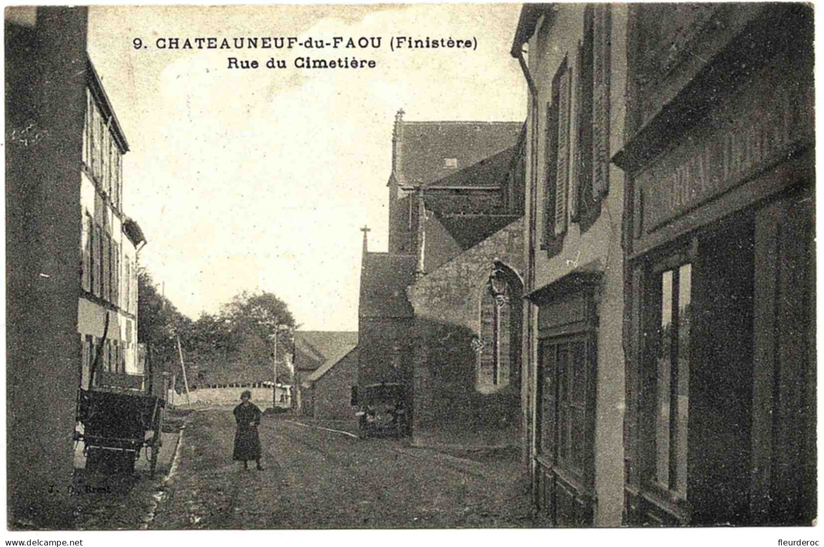 29 - B59177CPA - CHATEAUNEUF DU FAOU - Rue Du Cimetière - église - Très Bon état - FINISTERE - Châteauneuf-du-Faou