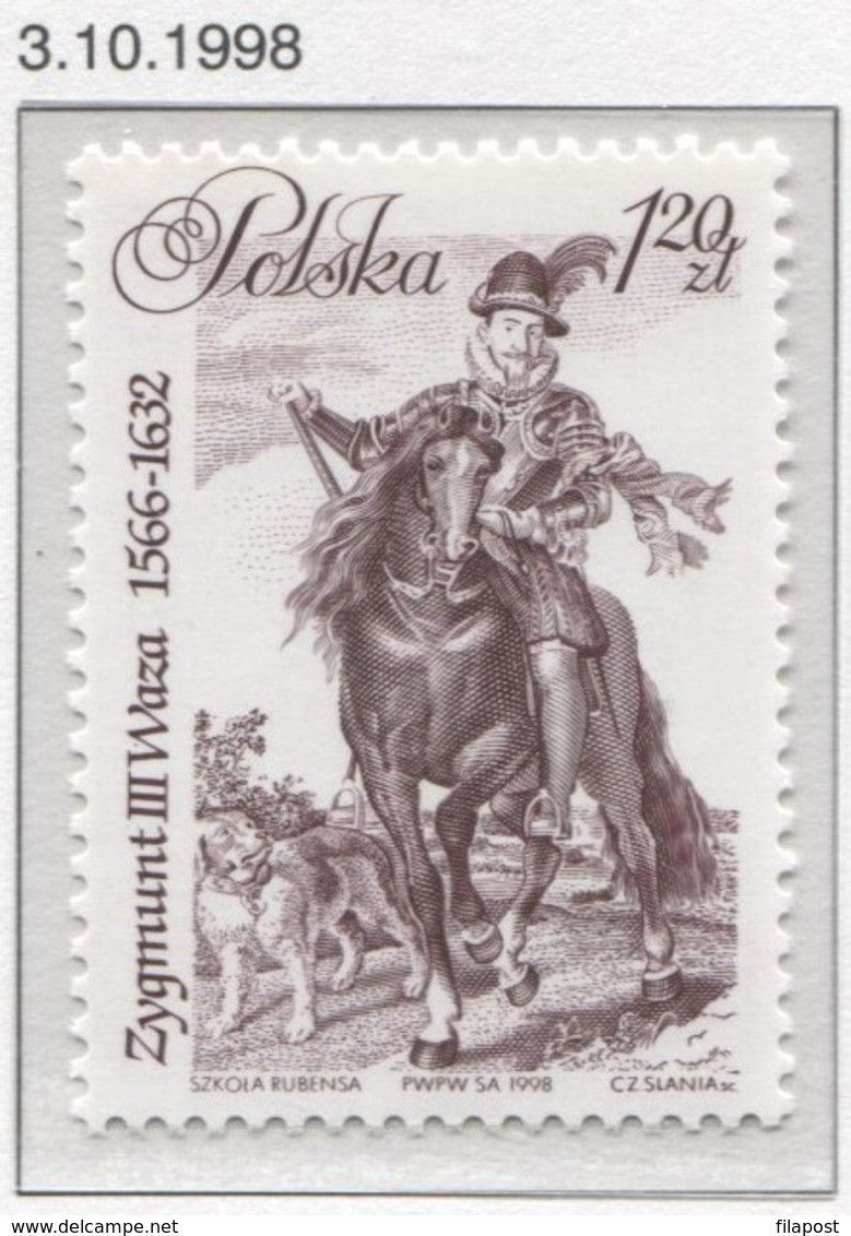 Poland 1998 Mi 3730 Sigismund III Vasa -  King Of Poland, Grand Duke Of Lithuania, Horse MNH** - Unused Stamps