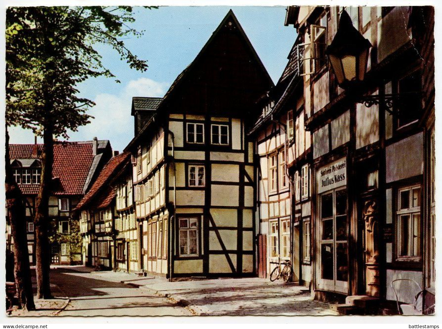 Germany, West 1977 Postcard Gütersloh - Am Alten Kirchplatz; Slogan Cancel; 40pf. Space Shuttle Stamp - Gütersloh