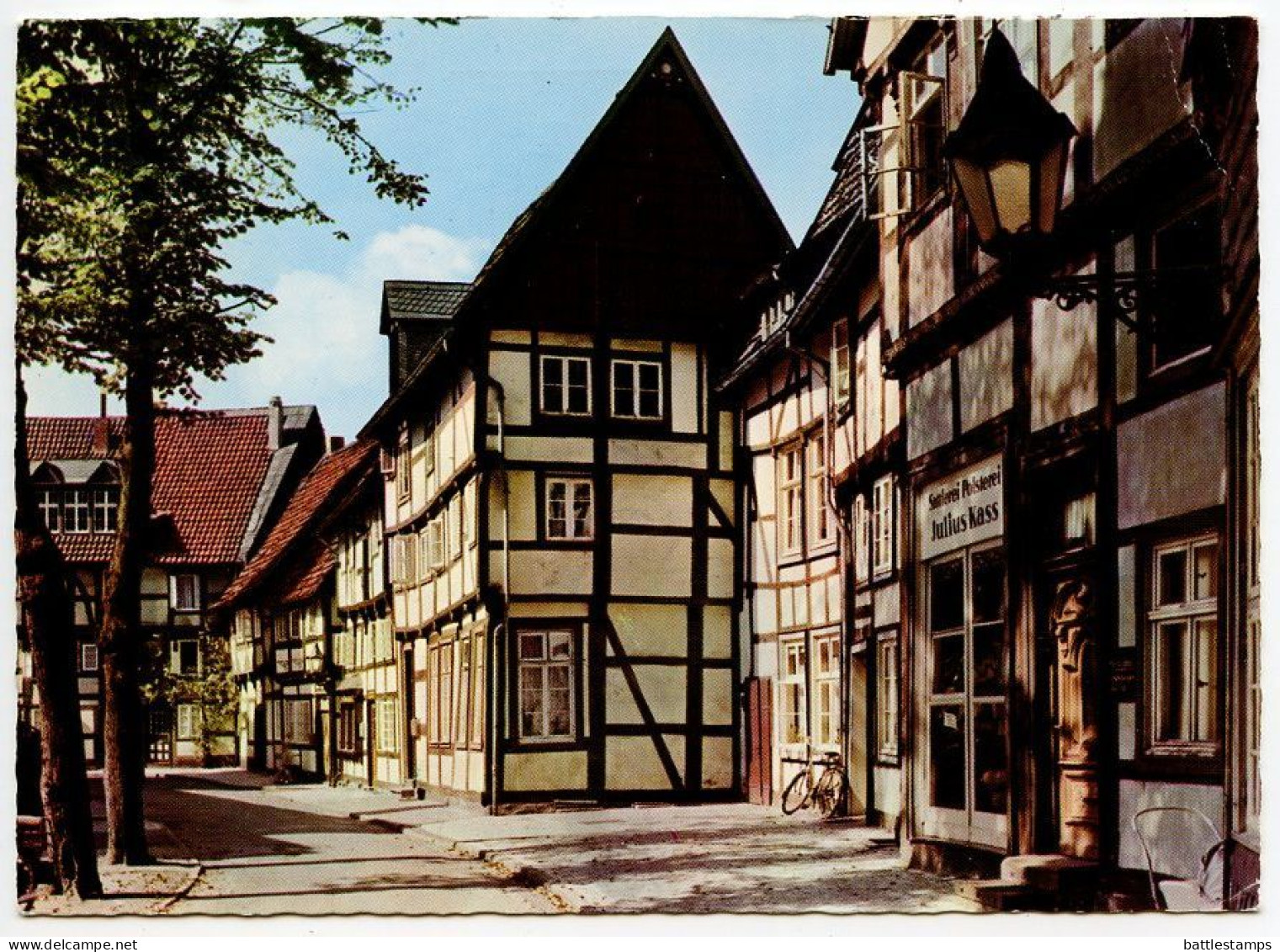 Germany, West 1977 Postcard Gütersloh - Am Alten Kirchplatz; Slogan Cancel; 40pf. Space Shuttle Stamp - Guetersloh