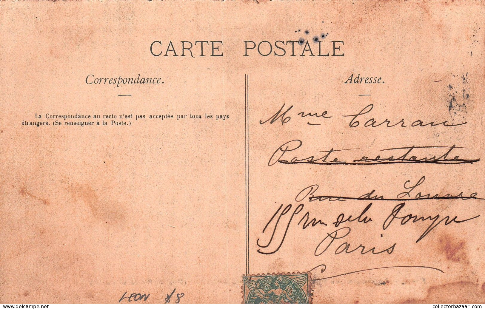 France Paris Zoo Abyssinie Lion Donated Vintage Original Postcard - Lions