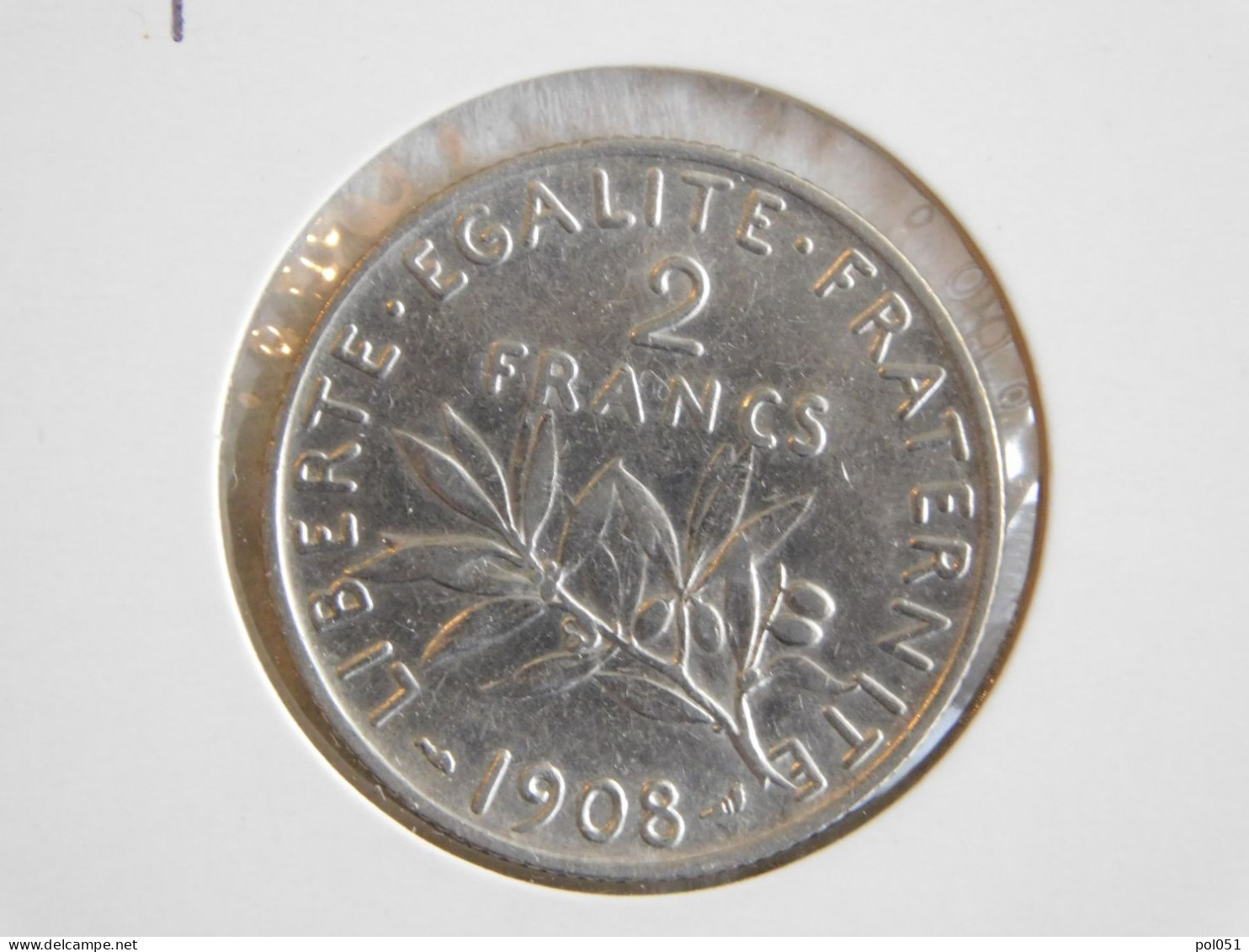 France 2 Francs 1908 SEMEUSE (773) Argent Silver - 2 Francs