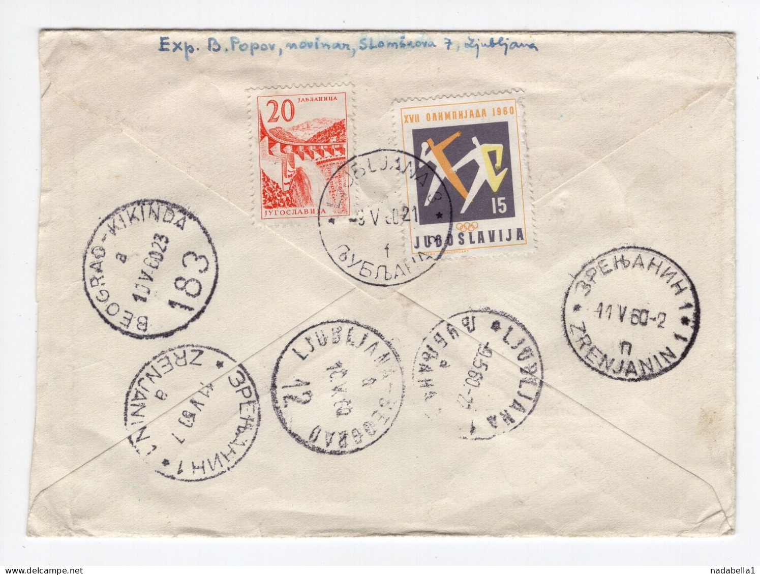 1960. YUGOSLAVIA,SLOVENIA,LJUBLJANA,SPECIAL COVER AND CANCELLATION:FIRST TULIP ISTANBUL-ROTTERDAM,TPO,EXPRESS COVER - Brieven En Documenten