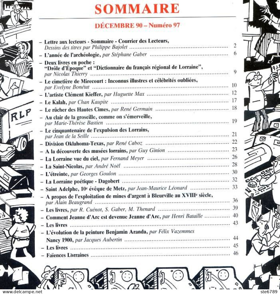 LA REVUE LORRAINE POPULAIRE N° 97 1990 Archéologie , Mirecourt , Clément Kieffer , Bleurville Mines , Saint Nicolas - Lorraine - Vosges