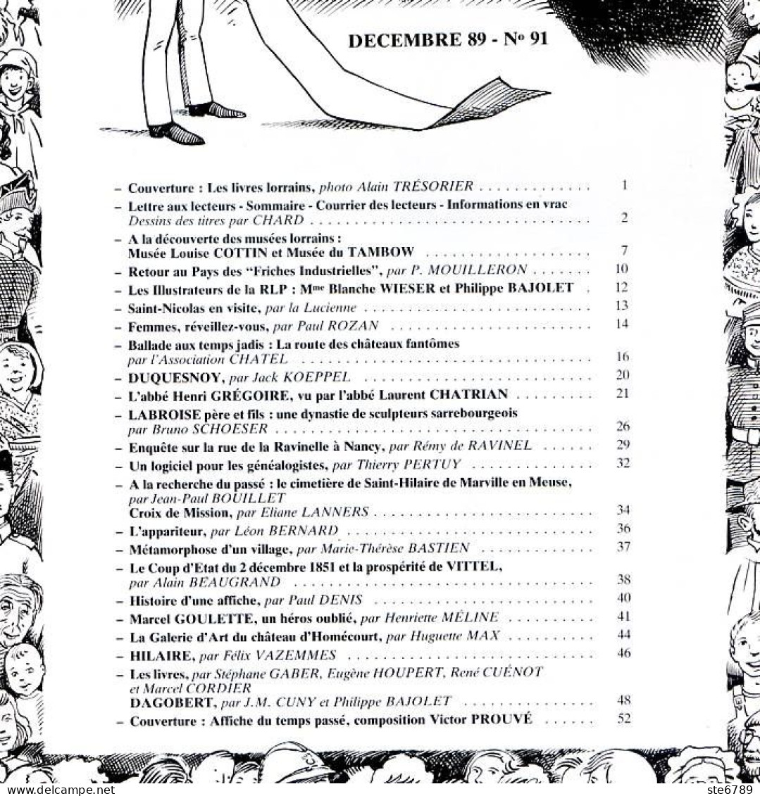 LA REVUE LORRAINE POPULAIRE N° 91 1989 Musées Friches , Abbé Grégoire , Labroise , Nancy Ravinelle , Brillon , Marville - Lorraine - Vosges