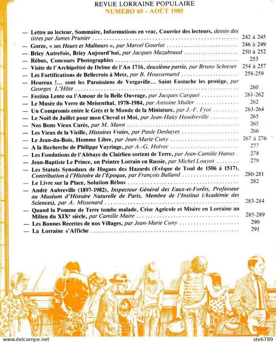 LA REVUE LORRAINE POPULAIRE N° 65 1985 Gorze , Briey , Meizenthal Verre , Crise Agricole , Pierre Percée Jean Du Bois - Lorraine - Vosges