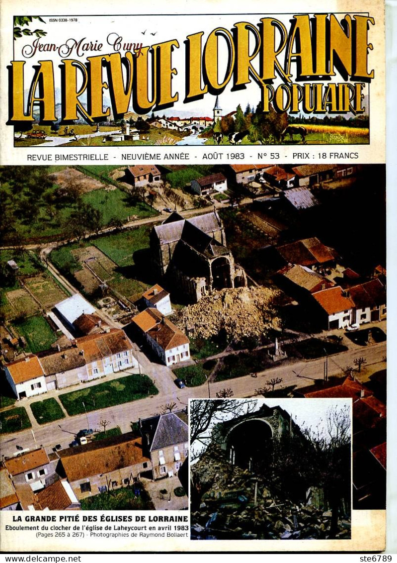 LA REVUE LORRAINE POPULAIRE N° 53 1983 Contes Fraimbois , Edmond Virtel , Valmunster , Hautes Vosges Le Lin , Fontenoy - Lorraine - Vosges