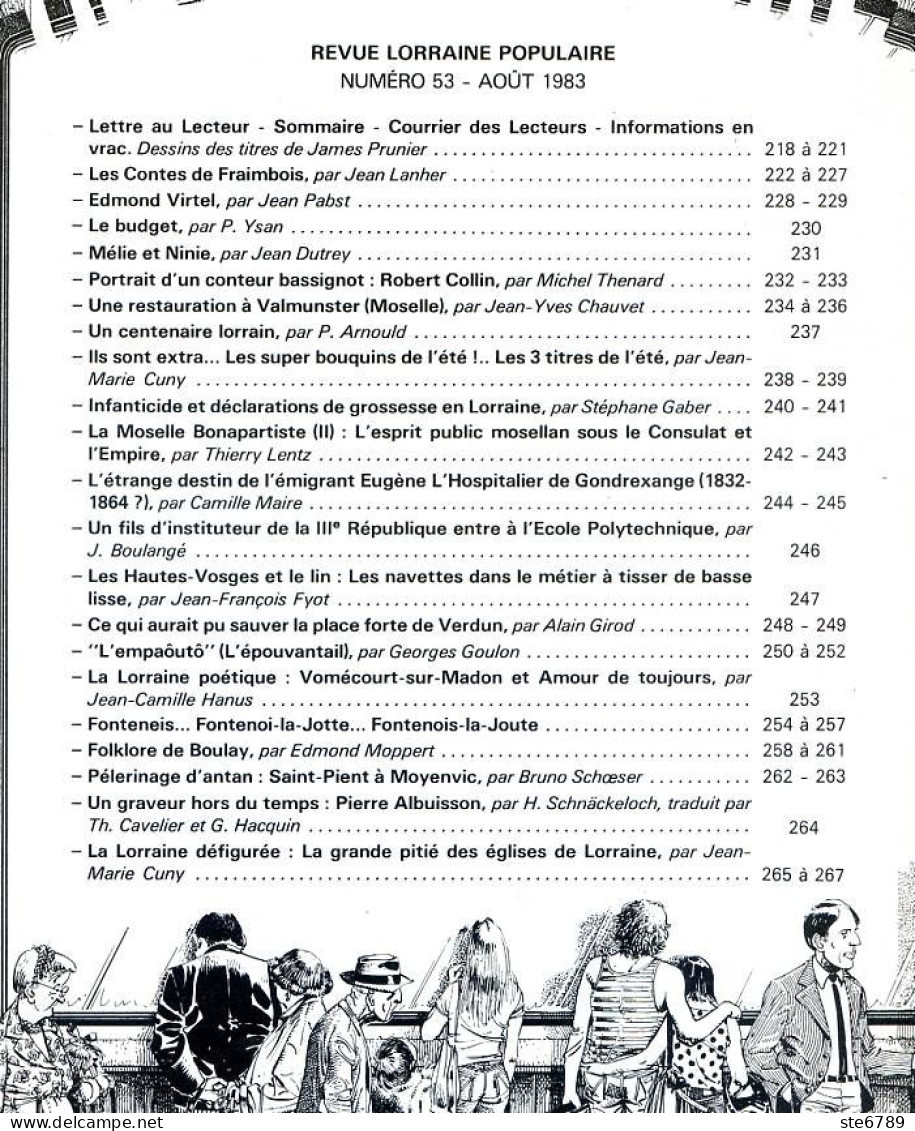 LA REVUE LORRAINE POPULAIRE N° 53 1983 Contes Fraimbois , Edmond Virtel , Valmunster , Hautes Vosges Le Lin , Fontenoy - Lorraine - Vosges