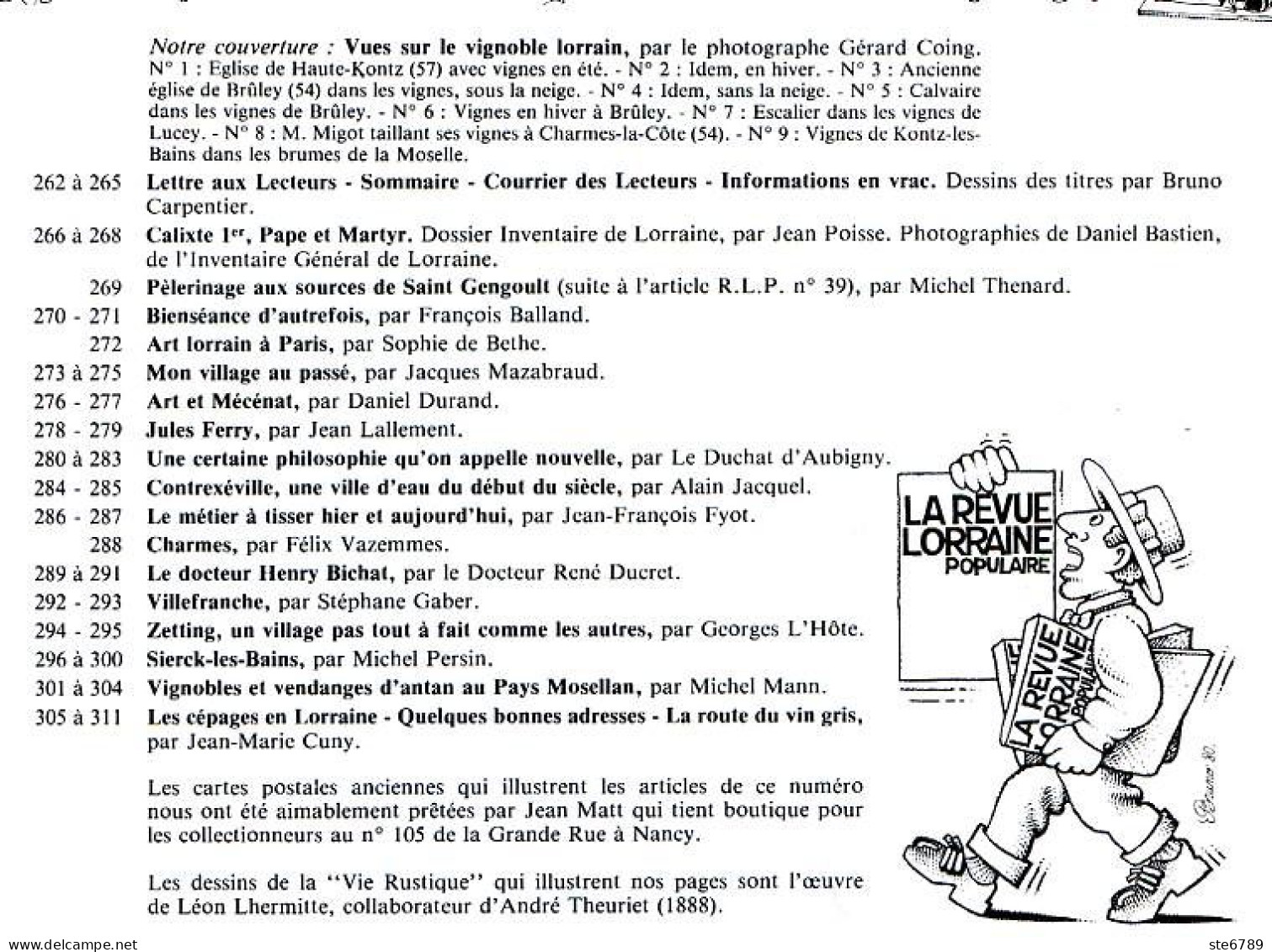 LA REVUE LORRAINE POPULAIRE N° 42 1981 Contrexeville , Métier A Tisser Vosges , Charmes , Zetting , Sierck Les Bains ,  - Lorraine - Vosges