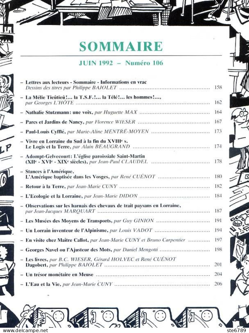 LA REVUE LORRAINE POPULAIRE N° 106 1992 Nathalie Stutzmann , Nancy Parcs , Adompt Gelvecourt , Harnais Chevaux Trait - Lorraine - Vosges