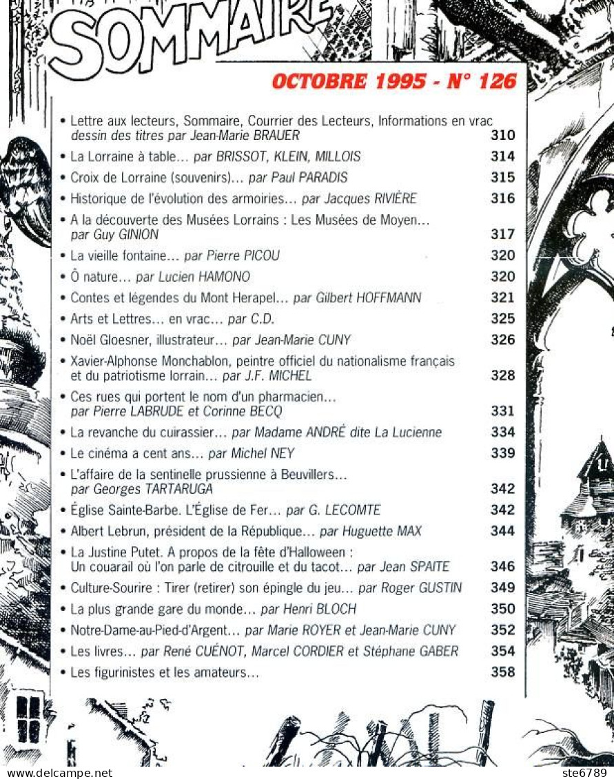 LA REVUE LORRAINE POPULAIRE N° 126 1995 Mont Herapel , Monchablon , Beuvillers , Albert Lebrun - Lorraine - Vosges