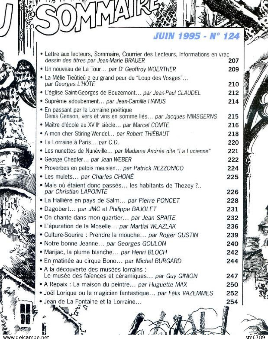 LA REVUE LORRAINE POPULAIRE N° 124 1995 Repaix , Bouzemont , Stiring Wendel , Thezey , La Hallière Bois , épuration Mose - Lorraine - Vosges